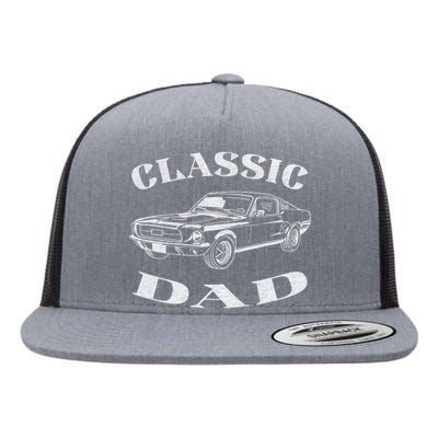 Funny Dad Classic Car Graphic Flat Bill Trucker Hat