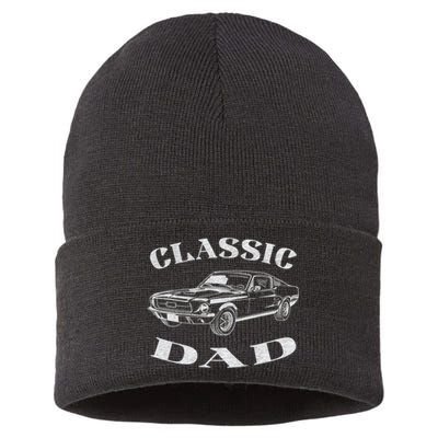 Funny Dad Classic Car Graphic Sustainable Knit Beanie