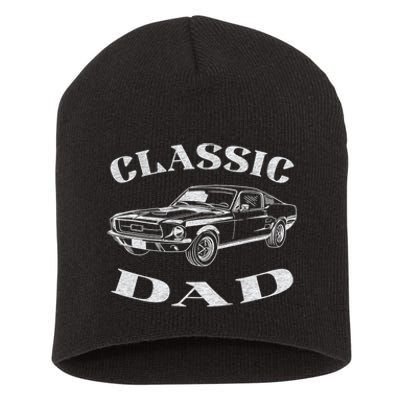 Funny Dad Classic Car Graphic Short Acrylic Beanie