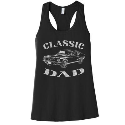 Funny Dad Classic Car Graphic Women's Racerback Tank