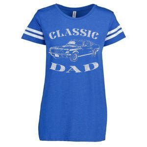 Funny Dad Classic Car Graphic Enza Ladies Jersey Football T-Shirt