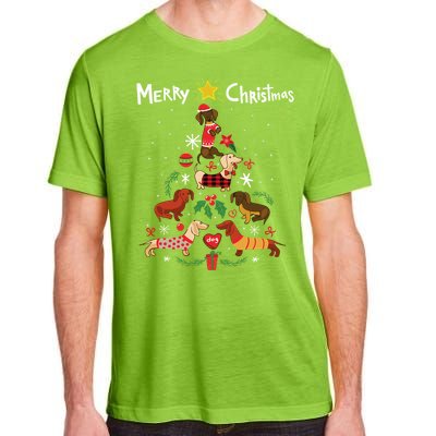 Funny Dachshund Christmas Tree Gift Ornat Gift Adult ChromaSoft Performance T-Shirt