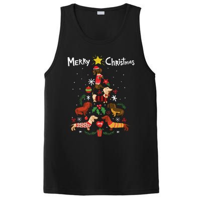 Funny Dachshund Christmas Tree Gift Ornat Gift PosiCharge Competitor Tank