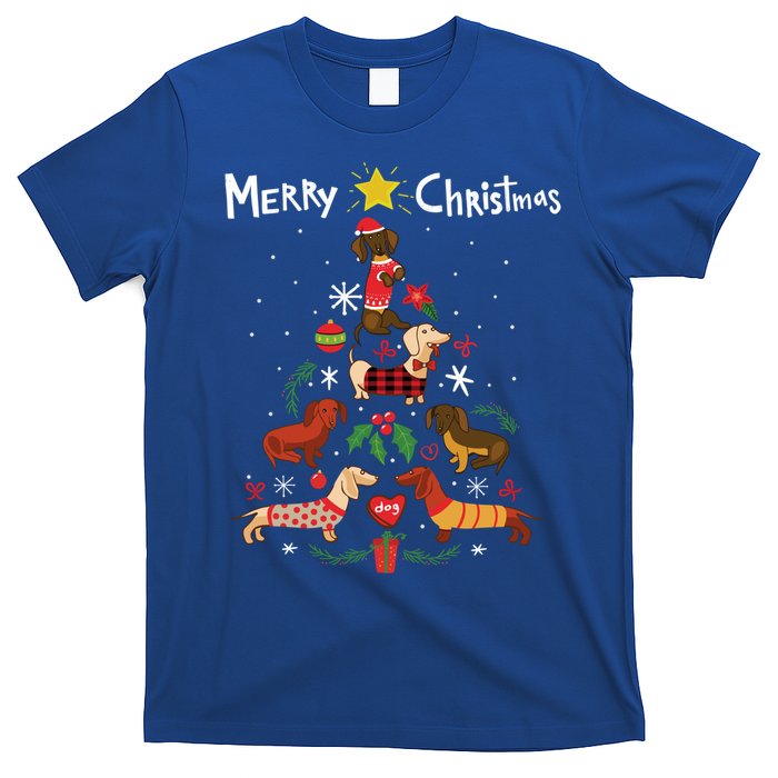 Funny Dachshund Christmas Tree Gift Ornat Gift T-Shirt