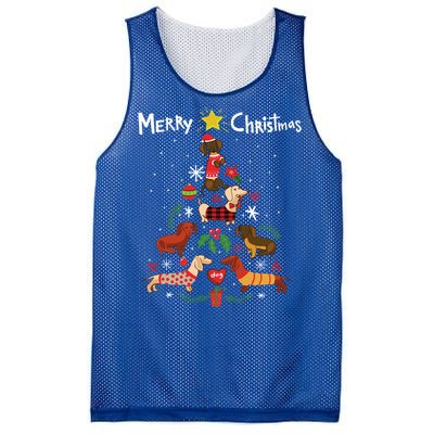 Funny Dachshund Christmas Tree Gift Ornat Gift Mesh Reversible Basketball Jersey Tank