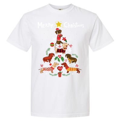 Funny Dachshund Christmas Tree Gift Ornat Gift Garment-Dyed Heavyweight T-Shirt