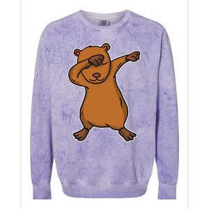 Funny Dabbing Capybara Gift Water Pig Dab Dance Colorblast Crewneck Sweatshirt