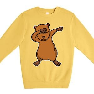 Funny Dabbing Capybara Gift Water Pig Dab Dance Premium Crewneck Sweatshirt