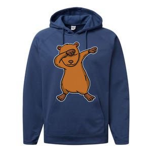 Funny Dabbing Capybara Gift Water Pig Dab Dance Performance Fleece Hoodie