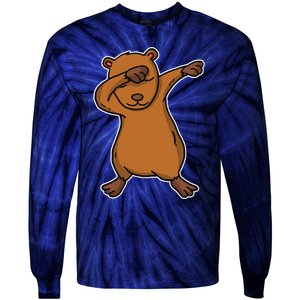 Funny Dabbing Capybara Gift Water Pig Dab Dance Tie-Dye Long Sleeve Shirt