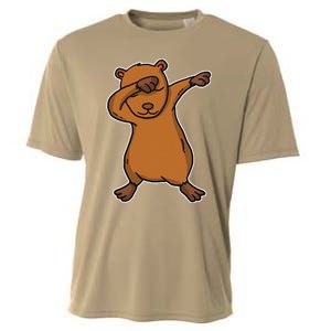 Funny Dabbing Capybara Gift Water Pig Dab Dance Cooling Performance Crew T-Shirt