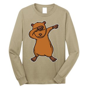 Funny Dabbing Capybara Gift Water Pig Dab Dance Long Sleeve Shirt