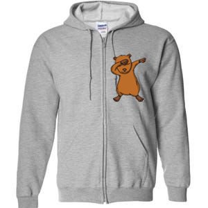 Funny Dabbing Capybara Gift Water Pig Dab Dance Full Zip Hoodie