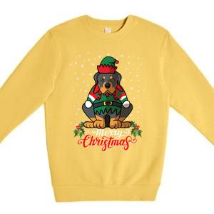 Funny Dog Costume Rottweiler Christmas Gift Premium Crewneck Sweatshirt