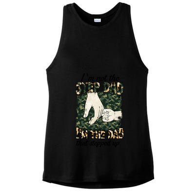 Father's Day Camo I'm Not The Step Dad I'm The Dad Veteran Ladies PosiCharge Tri-Blend Wicking Tank