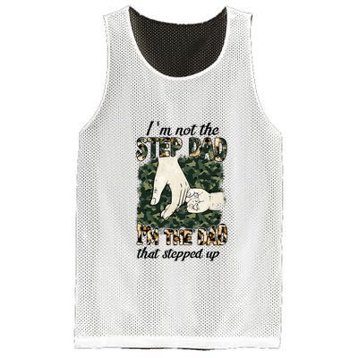 Father's Day Camo I'm Not The Step Dad I'm The Dad Veteran Mesh Reversible Basketball Jersey Tank