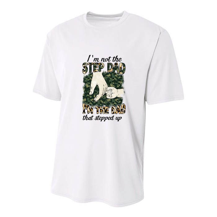 Father's Day Camo I'm Not The Step Dad I'm The Dad Veteran Youth Performance Sprint T-Shirt