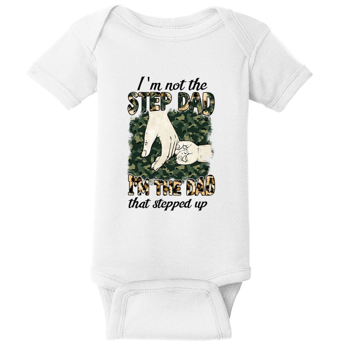 Father's Day Camo I'm Not The Step Dad I'm The Dad Veteran Baby Bodysuit