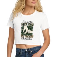 Father's Day Camo I'm Not The Step Dad I'm The Dad Veteran Crop Top