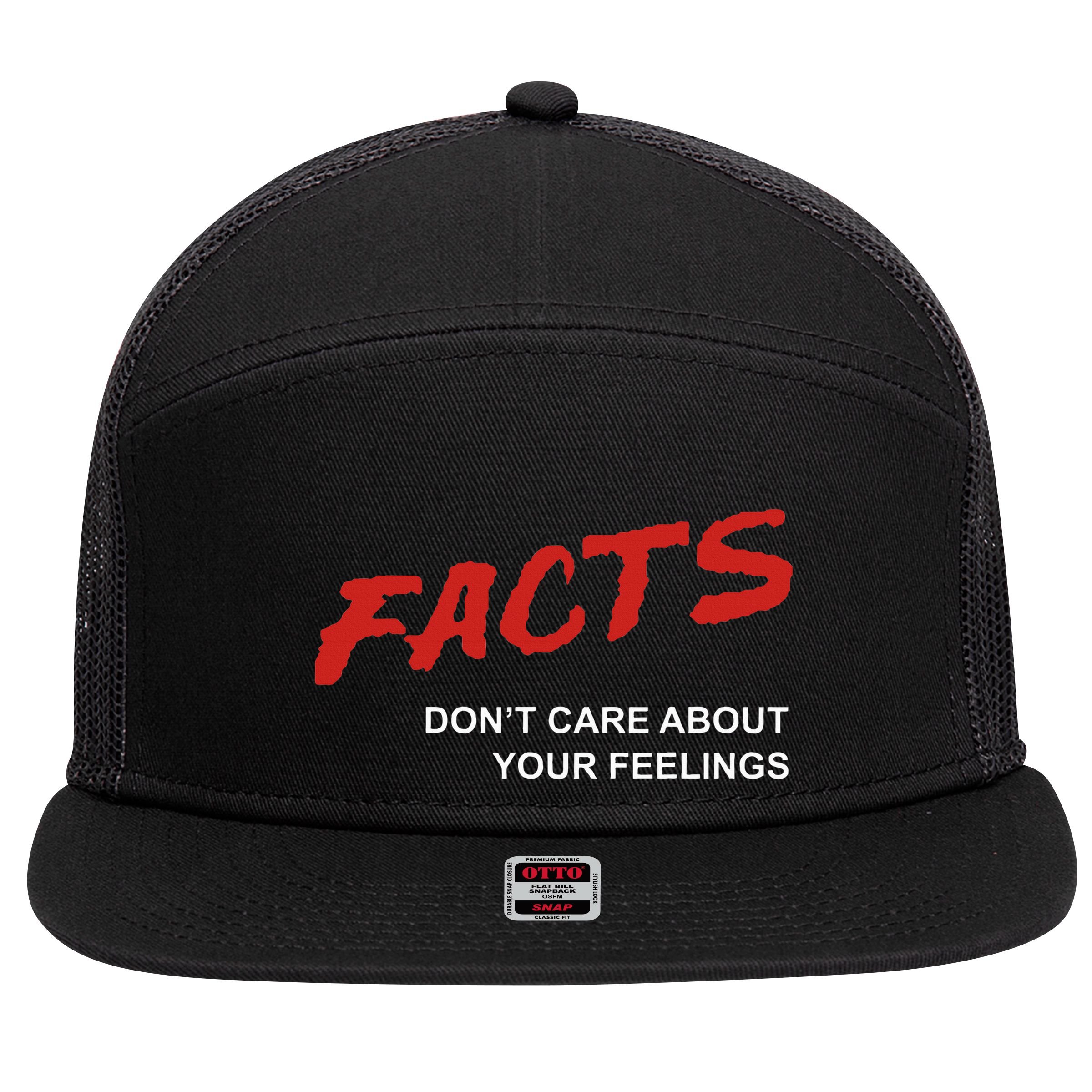 Facts DonT Care About Your Feelings Facts Music Video 7 Panel Mesh Trucker Snapback Hat