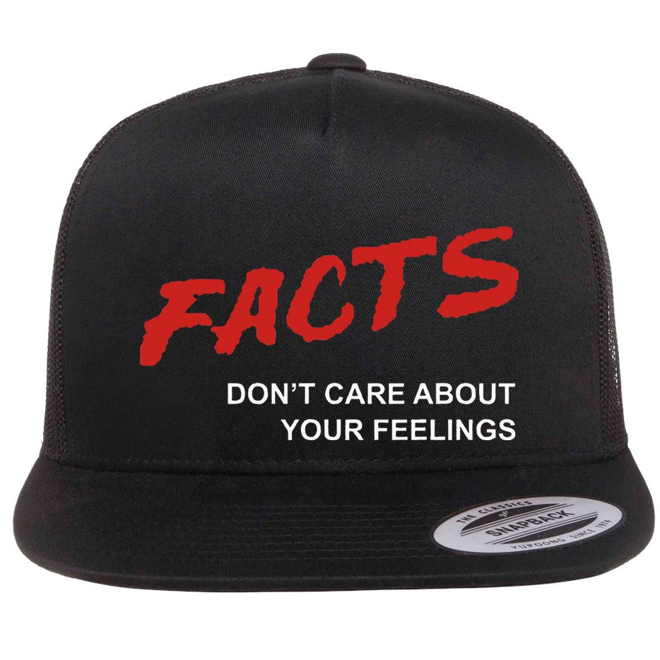 Facts DonT Care About Your Feelings Facts Music Video Flat Bill Trucker Hat