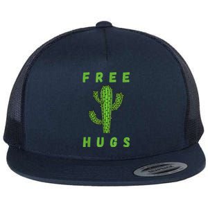 Funny Desert Cactus Plant Tree Lover Free Hugs Sarcastic Flat Bill Trucker Hat