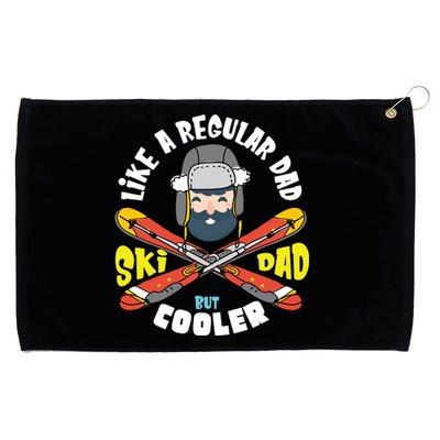 Fathers Day Cool Funny Daddy Gift Ski Dad Skiing Sport Cute Gift Grommeted Golf Towel