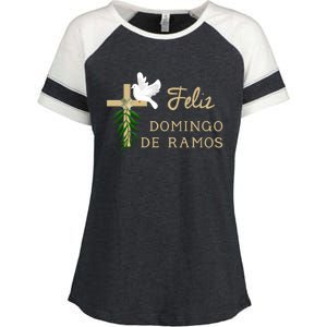 Feliz Domingo De Ramos Palm Sunday Gift Enza Ladies Jersey Colorblock Tee