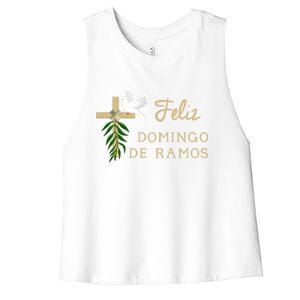 Feliz Domingo De Ramos Palm Sunday Gift Women's Racerback Cropped Tank