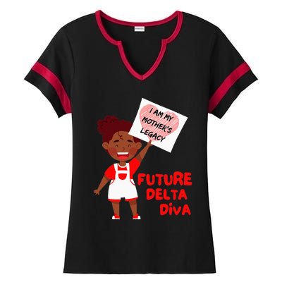 Future Delta Diva Black Sorority 1913 Ladies Halftime Notch Neck Tee