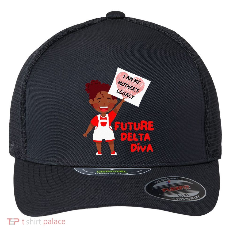 Future Delta Diva Black Sorority 1913 Flexfit Unipanel Trucker Cap