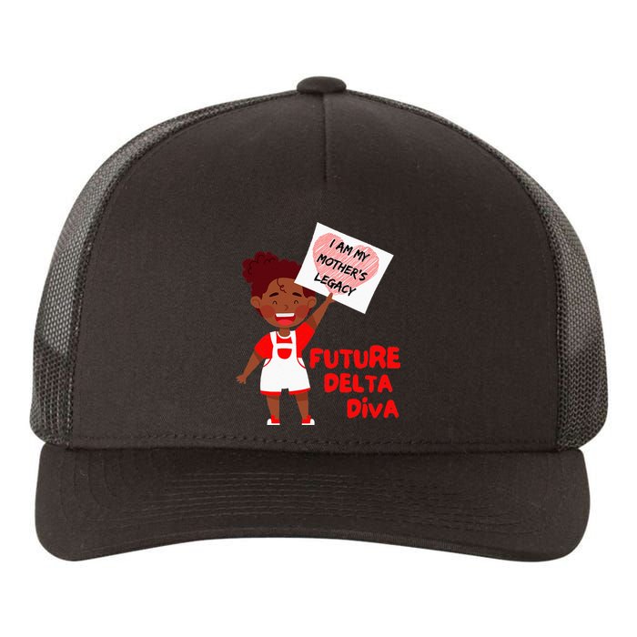 Future Delta Diva Black Sorority 1913 Yupoong Adult 5-Panel Trucker Hat