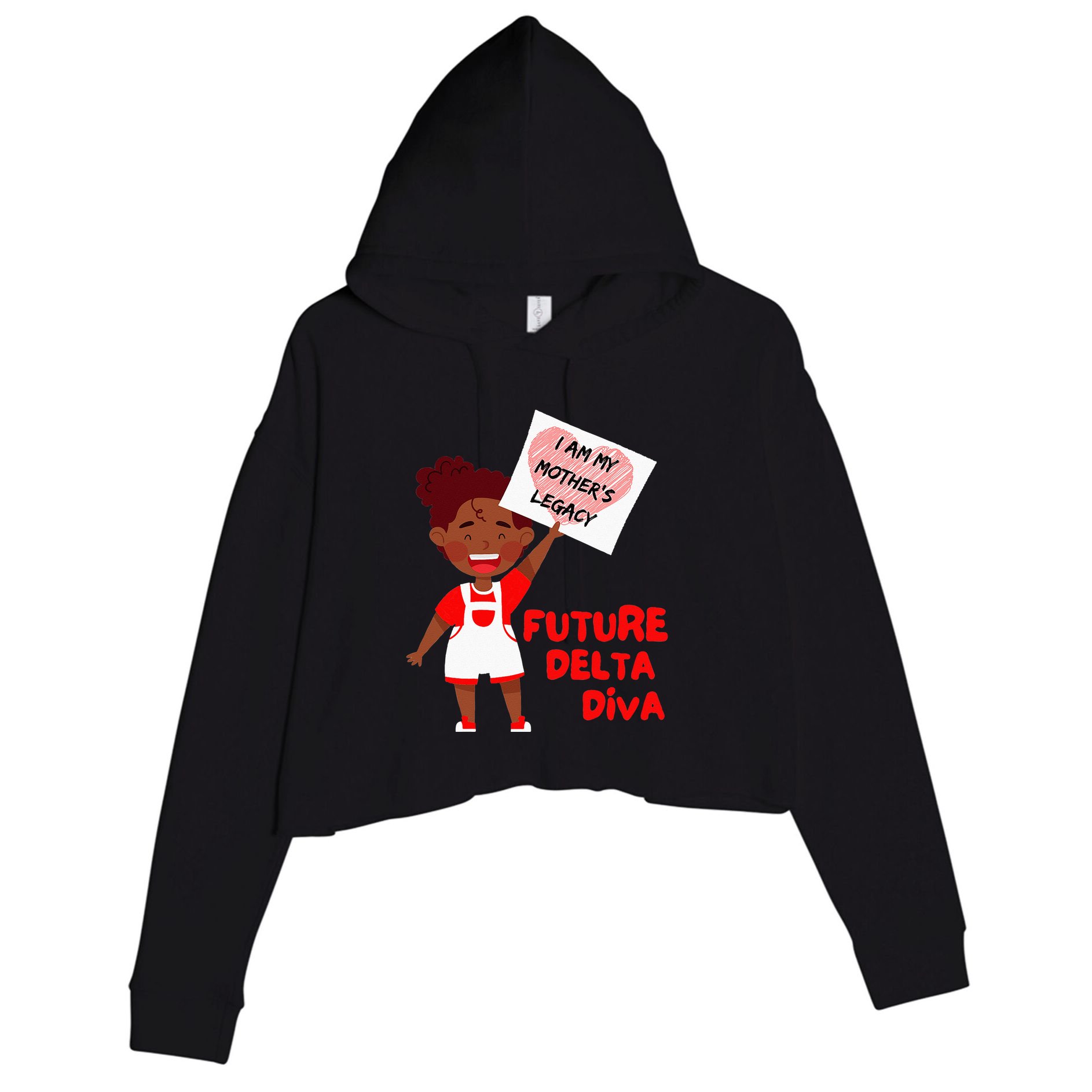 Future Delta Diva Black Sorority 1913 Crop Fleece Hoodie