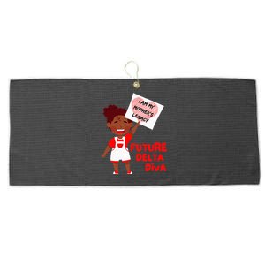 Future Delta Diva Black Sorority 1913 Large Microfiber Waffle Golf Towel