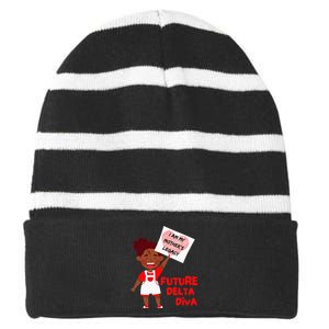 Future Delta Diva Black Sorority 1913 Striped Beanie with Solid Band