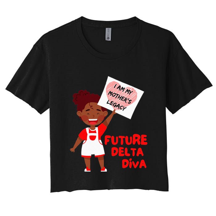 Future Delta Diva Black Sorority 1913 Women's Crop Top Tee