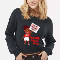Future Delta Diva Black Sorority 1913 Cropped Pullover Crew