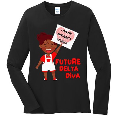 Future Delta Diva Black Sorority 1913 Ladies Long Sleeve Shirt