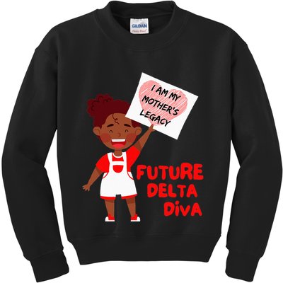 Future Delta Diva Black Sorority 1913 Kids Sweatshirt