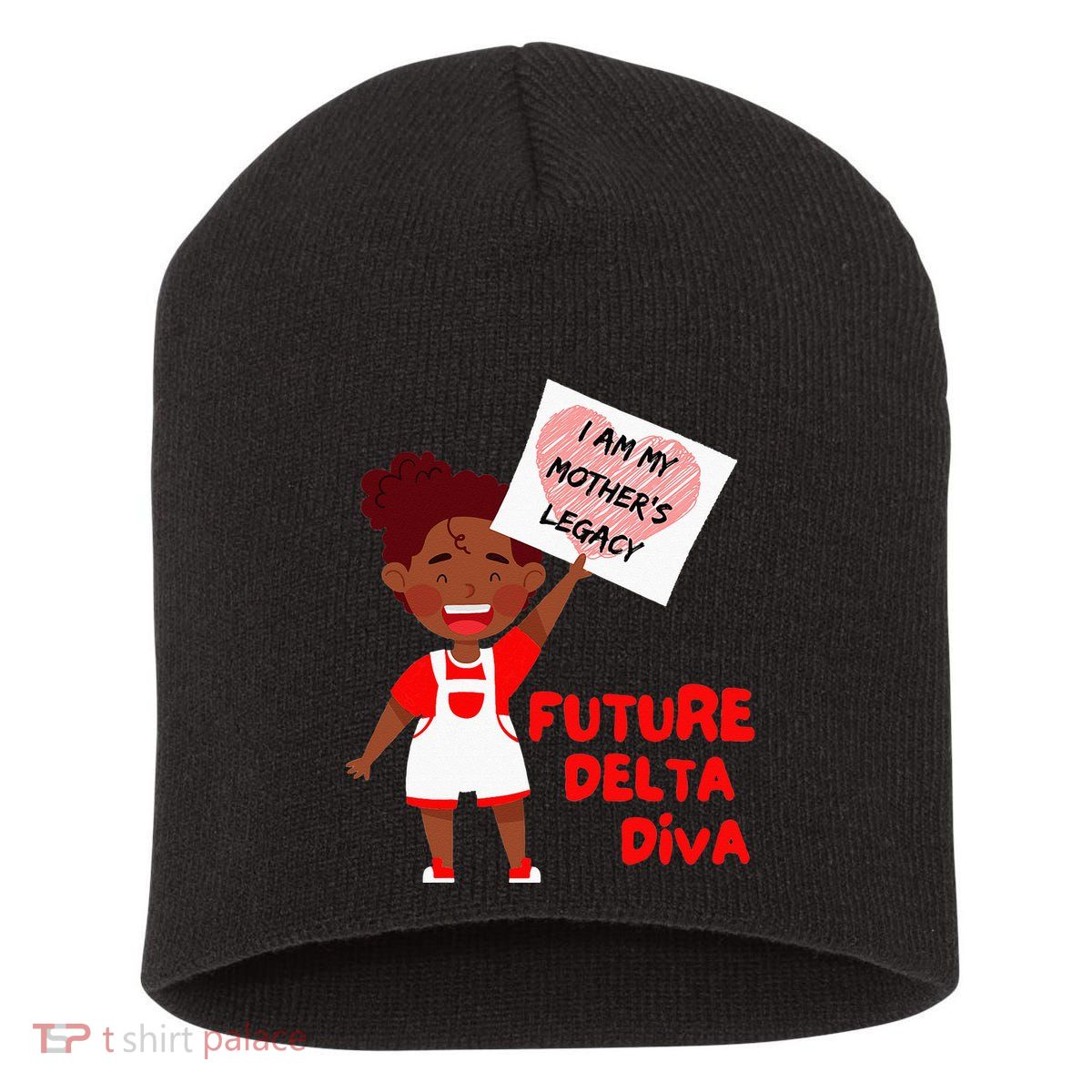 Future Delta Diva Black Sorority 1913 Short Acrylic Beanie