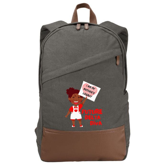 Future Delta Diva Black Sorority 1913 Cotton Canvas Backpack