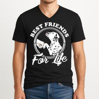 Funny Dalmatian Design Best Friends Dalmation Lovers V-Neck T-Shirt