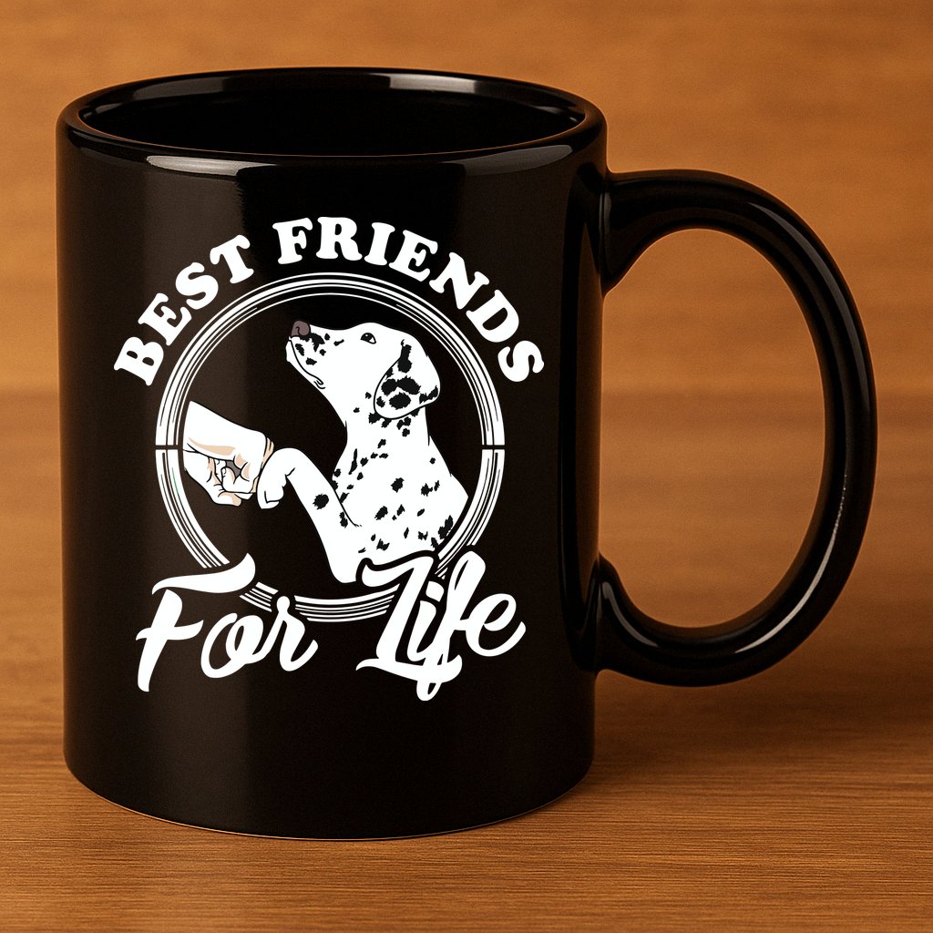 Funny Dalmatian Design Best Friends Dalmation Lovers 11oz C Handle Ceramic Mug
