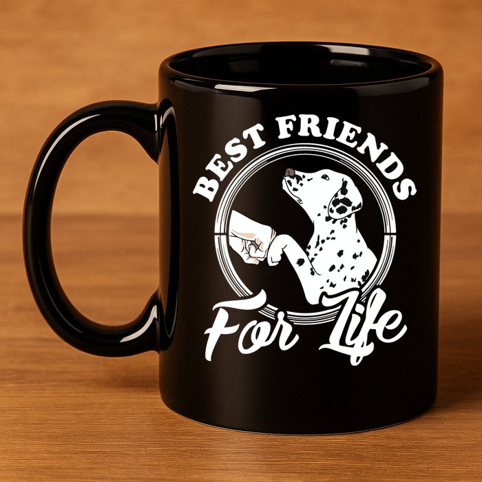 Funny Dalmatian Design Best Friends Dalmation Lovers 11oz C Handle Ceramic Mug