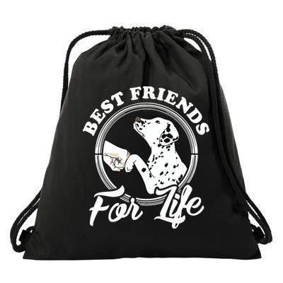 Funny Dalmatian Design Best Friends Dalmation Lovers Drawstring Bag