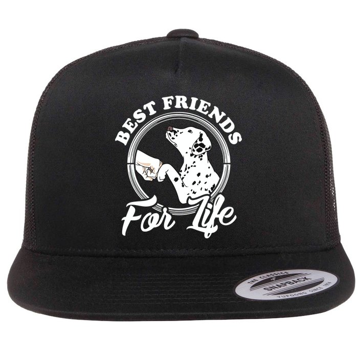 Funny Dalmatian Design Best Friends Dalmation Lovers Flat Bill Trucker Hat