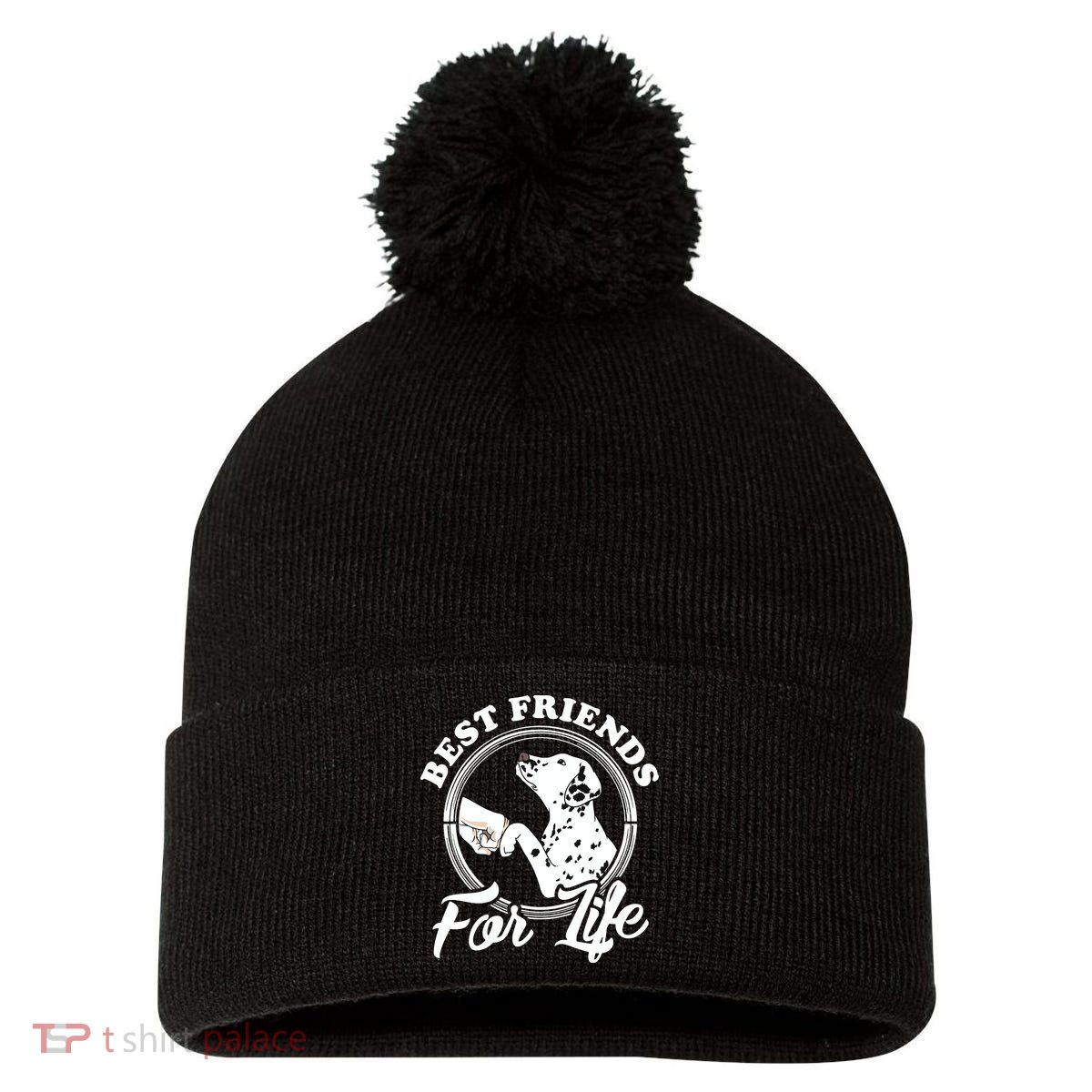 Funny Dalmatian Design Best Friends Dalmation Lovers Pom Pom 12in Knit Beanie