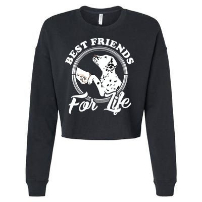 Funny Dalmatian Design Best Friends Dalmation Lovers Cropped Pullover Crew