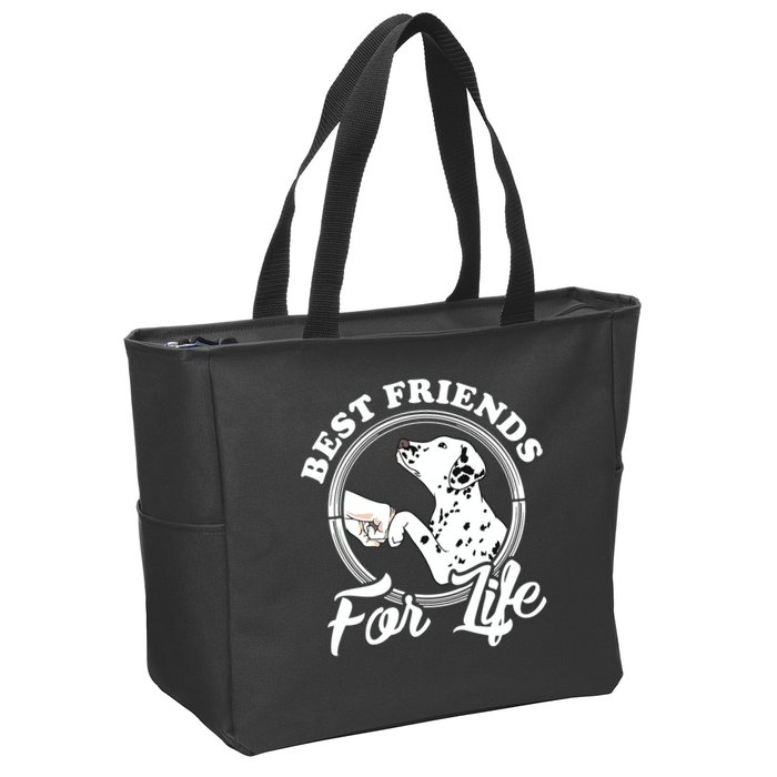 Funny Dalmatian Design Best Friends Dalmation Lovers Zip Tote Bag