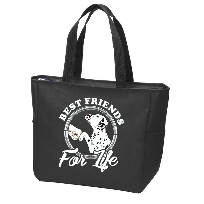 Funny Dalmatian Design Best Friends Dalmation Lovers Zip Tote Bag